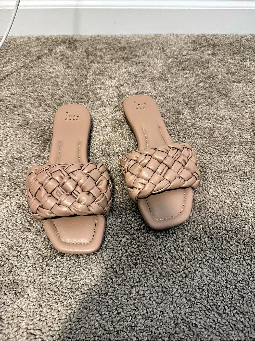 A New Day Braided Slide Flat Sandals Pink US 6.5